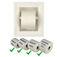 thumbnail image 3 of Typhon Recessed Solid Wood Toilet Paper Holder 7 x 8.5, White Enamel, 3 of 12