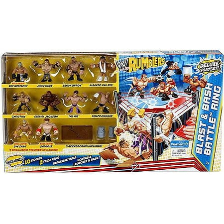 Blast & Bash Battle Ring Mini Figure Playset 10 Figures WWE Wrestling