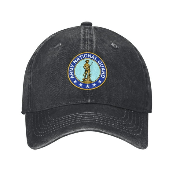 Army National Guard Us Unisex Adult Washed Denim Cotton Sport Outdoor Baseball Cap Adjustable Cowboy Baseball Hat