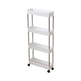 thumbnail image 1 of Wozhuo 4 Tier Storage Rack White Bathroom Organizer Cart Space Saving Corner Cabinet, 1 of 6