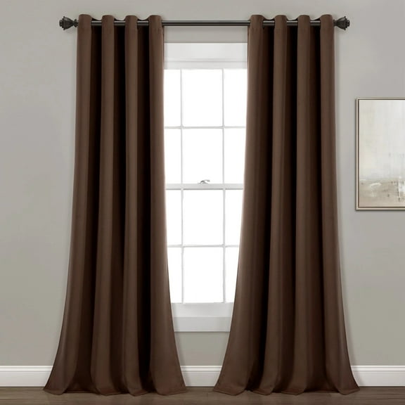 Lush Decor Insulated Grommet Blackout Window Curtain Panels Chocolate 52X84 Set