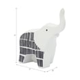 thumbnail image 5 of Elephant Figurine for Home and Bathroom Decor - Ceramic Animal Sculpture for Office and Room Styling - Modern Statue Display for Living Room, Shelf and Coffee Table Ornament - 7", Black & White, 5 of 11