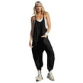 thumbnail image 3 of ADREAMLY Maternity Romper Pants for Women V Neck Racerback Long Jumpsuits Overalls with Pockets, 3 of 8