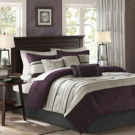 UPC 675716407469 product image for Home Essence Dakota 7-Piece Microsuede Comforter Set  Purple  King | upcitemdb.com