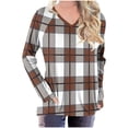 thumbnail image 2 of DAFPZW Womens Tops Raglan Long Sleeve Shirts 2025 V Neck Fall Blouses Dressy Casual Loose Soft Work Tunic Tshirt with Pocket, 2 of 5
