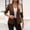 Brown women's 3/4 sleeve blazer a1, variant on Women's 3/4 Sleeve Collared Button Down Jacket Slim Fit Business Casual Blazer Office Work Wear Professional Tops, Navy 2XL