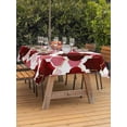 thumbnail image 2 of Red Geometric Moroccan Outdoor Tablecloth - 54x80 Inch Rectangle Dining Table Cover, Abstract Art Red Ombre Modern Waterproof Outdoor Table Cloth with Umbrella Hole & Zipper for Picnic/Patio/Party, 2 of 7