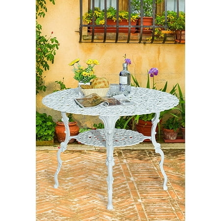 Antique Victorian Cast Aluminum Patio Dining Table White Heart Antique Victorian Cast Aluminum Patio Dining Table White Heart