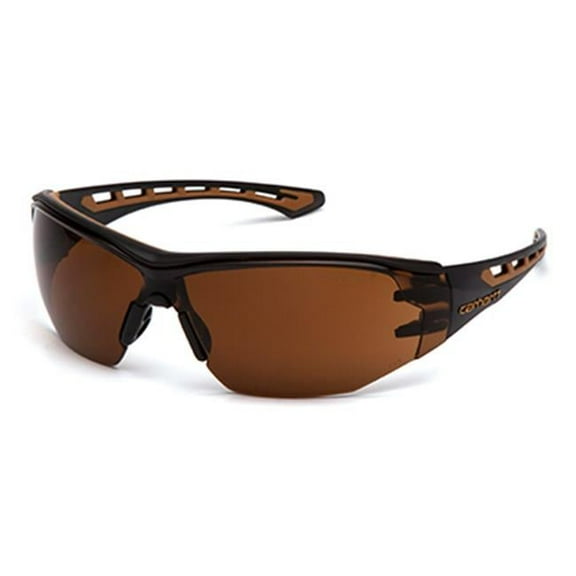 Pyramex Safety Products 240994 Sandstone Bronze Anti-Fog Lens Safety Glasses with Black & Tan Frame