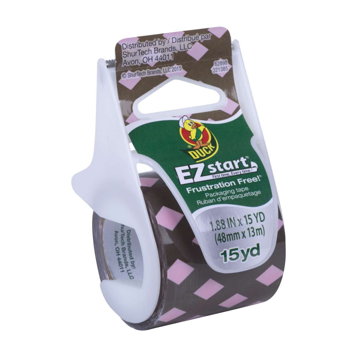 Duck 1.88 In. x 15 Yd. EZ Start Packing Tape, Pink and Brown Walmart