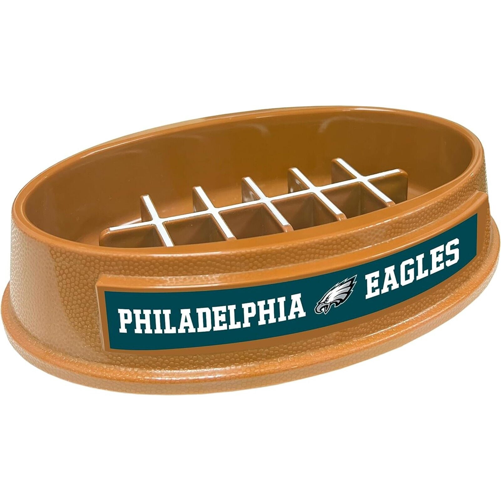 Pets First NFL Philadelphia Eagles Super-Bowl Slow Feeder Bowl for Dogs and Cats, Football Design for Healthy Digestion, Non-Slip, for Large & Small Pet