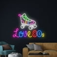thumbnail image 3 of Handmadetneonsign Love 80s Rolling Skate Neon Sign, Skate Shoes Wall Art Decor, Skate Player Wall Decor, 3 of 5