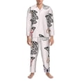 thumbnail image 3 of Uemuo Beautiful Butterfly Pattern 2-Piece Loungewear Set - Men’s Soft Sleepwear, Cozy Winter PJs, Comfy Sleep Set-Medium, 3 of 7