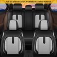 thumbnail image 6 of LAONNVIR Car 5 Seat Covers Custom Fit for Ford Ranger 2007-2024 Faux Leather Full Set Cushion Protector,Black&Grey, 6 of 7