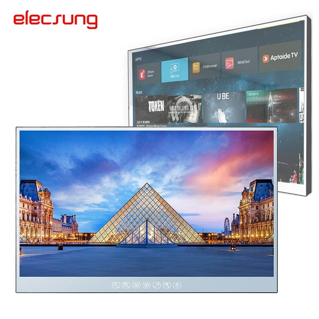 Elecsung 22 inch Smart Android TV Mirror for Bathroom Electric Waterproof Television Wifi Bluetooth ATSC New