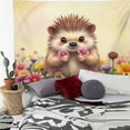 thumbnail image 2 of RKSupls Tapestry Wall Hanging Art, Cute Hedgehog with Colorful Daisies Tapestry Decoration for Daily Bedroom, Living Room, Dorm, Apartment Hallway Home Decor,60*50in, 2 of 5