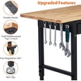 thumbnail image 3 of AKDSteel 60" Adjustable Height Workbench with 2000 Lbs Load Capacity, Heavy Duty Rubber Wood Top, Mobile Rolling Work Table with Drawer, Pegboard, Power Outlets & Lockable Wheels for Garage Workshop, 3 of 6