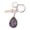 Amethyst, variant on Giaone Unique Heart Shaped Teardrop Photo Frame Keychain Pendant Featuring Natural Stone and Glass for Romance