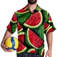 thumbnail image 4 of Watermelon Men's Short Sleeve Shirts, Casual, Printed, Button Down Short, Summer Beach Shirts, Unisex, 4 of 6