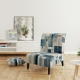 thumbnail image 2 of Designart "Blue Grey Line Art modern Geometrics I" Blue Modern Upholstered Accent Chair - Modern Arm Chair For Living Room, 2 of 5