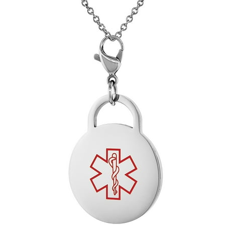 Worldjewels Surgical Steel Medical Alert Charm For Coumadin Surgical Steel Medical Alert Charm For Coumadin Bracelet Id 1 Inch Round