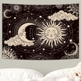 thumbnail image 5 of Sun and Moon Tapestry, Aesthetic Black Dark Spiritual Tapestries Mystic Burning Sun with Clouds Star Wall Hanging decor for Bedroom, 5 of 7