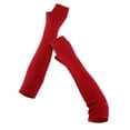 thumbnail image 4 of Dyfzdhu Women Arm Warmer Solid Knitted Soft Long Fingerless Gloves Mitten Red, 4 of 5