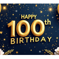 thumbnail image 4 of LUUFILx Golden 100th Birthday Backdrop Banner Happy Birthday Background Photography Props Party Supplies Decorations Anniversary Celebration Decors, 4 of 6