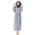 thumbnail image 3 of Catalonia Robes for Women, Long Plush Fleece Women Robes For Gifting, Warm Comfy Fluffy Bathrobe for Women with Hood, Machine Washable, Ladies Sleepwear (One Size) - Grey, 3 of 8