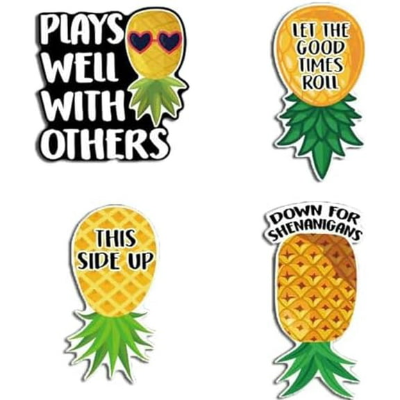 -4 PCS Pineapple Magnets - Reusable Pineapple Decorative Magnetic Strips for Cruise Doors, Cabin, Refrigerators, and Cars
