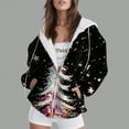 thumbnail image 2 of Towmus Fall Clothes for Women Snowflake Print Graphic Xmas 2025 Zip Up Long Sleeve Hooded Sweatshirts Drawstring Winter Coat, 2 of 6