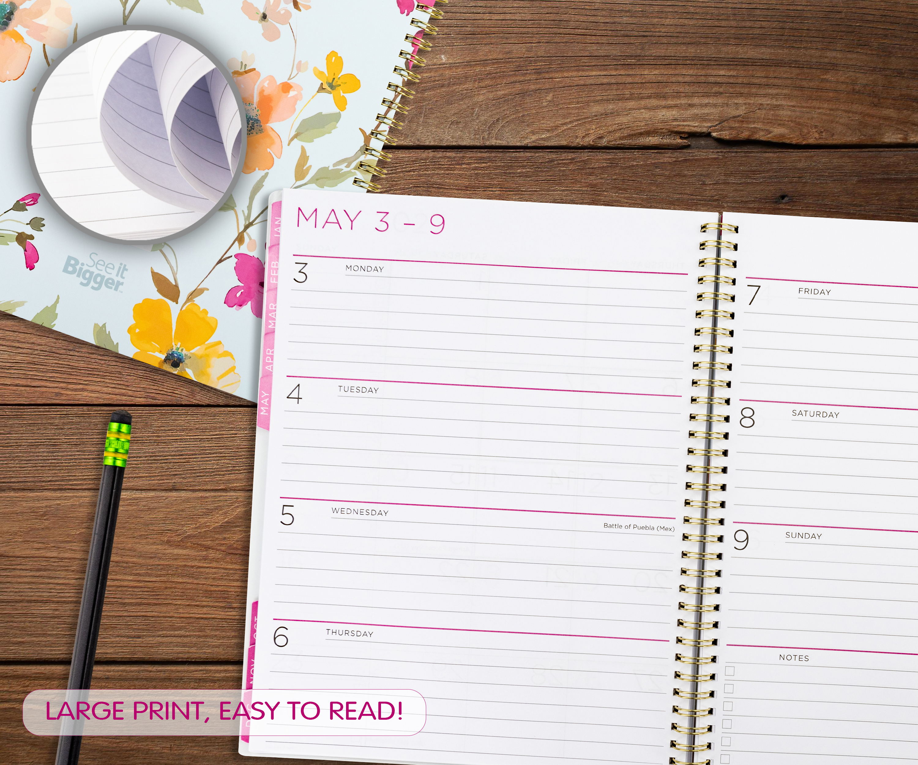 See It Bigger 15-Month Planner, Blue Floral, Oct 2026–Dec 2027 photo 8
