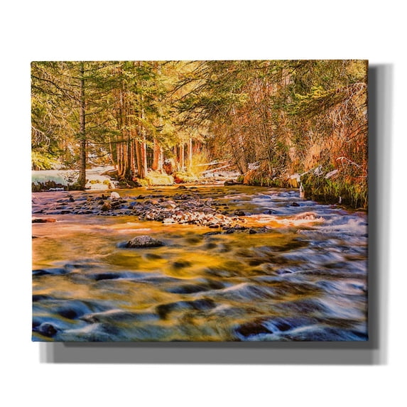 Epic Graffiti 'Golden Hour River Reflection' by Mark A Paulda, Canvas Wall Art, 24"x20"
