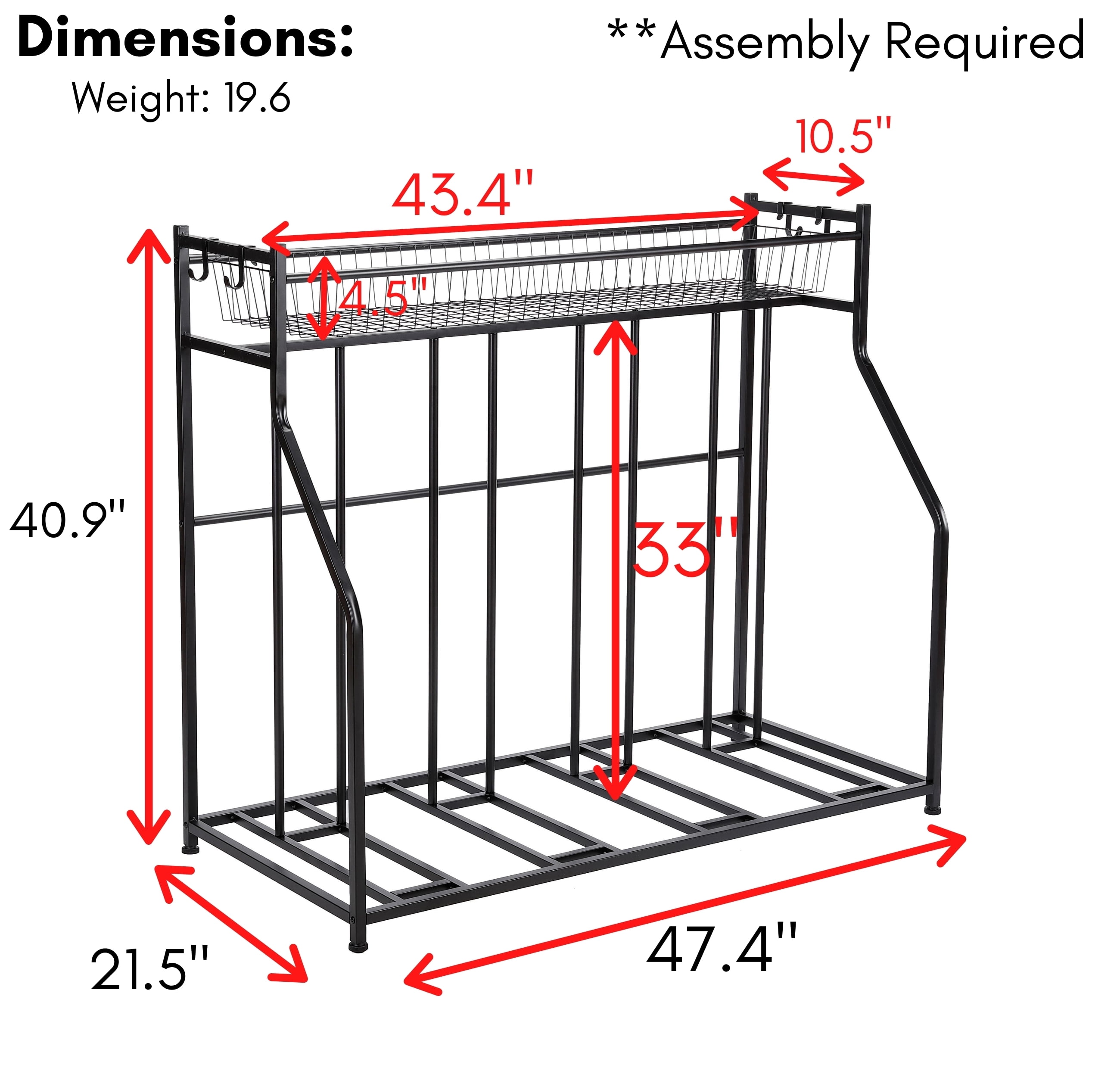 birdrock home 3 bike stand rack with storage