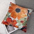thumbnail image 7 of BANET Pack of 2 Throw Pillow Covers,Embroidered Floral Pillow Case Soft Square Decorative Pillowcases for Home Sofa Couch  24x24in, 7 of 7