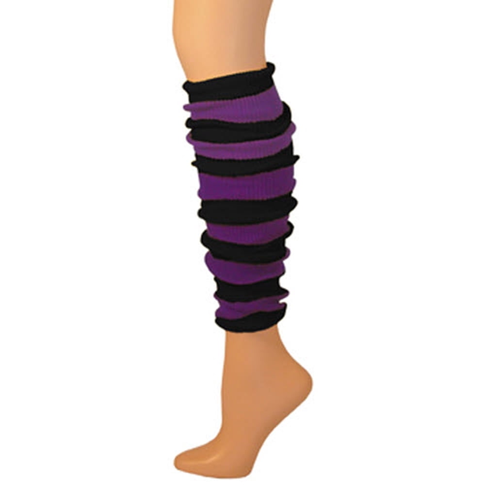 AJ's Leg Warmer, Striped (Tube) Black/Purple 22"