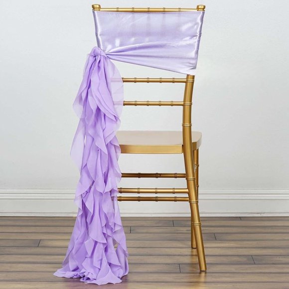 Innovative Efavormart 5 PCS Lavender Chiffon Curly Chair Sash Lavender - Perfect for All Your gardening requirements