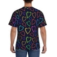 thumbnail image 3 of Vsdgher Colored Hearts Print Men's Dry Fit Mesh Athletic Shirts Moisture Wicking Tennis T-Shirt Tops, 3 of 9