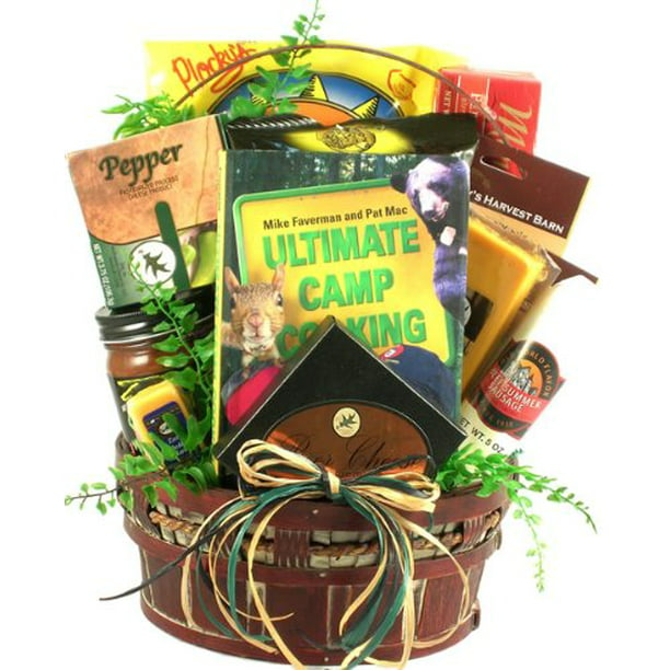 Campfire Deluxe Camping Gift Basket, Fire Pit Gift Basket