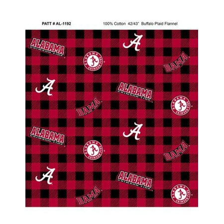 - University of Alabama Flannel Fabric with Check Pattern-Sold by the Yard