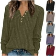 thumbnail image 2 of gakvbuo Fall !Plus Size Shirts for Women Long Sleeve Henley Tops Pullover with Buttons Down Casual Loose Fit Pullover V-Neck Tunics Tops, 2 of 7