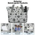 thumbnail image 2 of Tote Bag for Women - Paw Prints and Bones Shoulder Bag - Large Utility Work Duffle Bag with Zipper Handbag for Travel, Work, Sprots, 2 of 5