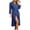 Navy, variant on Robes for Women Waffle Lightweight Long Spa Robe Comfy Bathrobe Housecoat with Belt Tie,Gray,XL