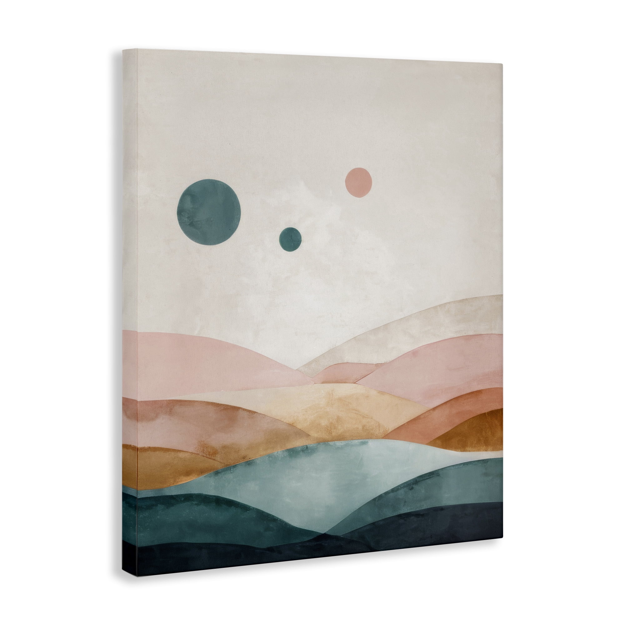 Stupell Industries Spheres Above Desert Landscape Painting Gallery Wrapped Canvas Art Print Wall Art, 24 x 30