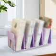 thumbnail image 2 of Book Organizer With 4 Compartments Acrylic File Organizer For Desk Clear File Sorter Desk File Organizer Sturdy Bookends For Books Magazines And Files Color File Craft Organizers And Storage, 2 of 4