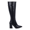 thumbnail image 2 of AQUA COLLEGE Womens Black Slip Resistant Water Resistant Ireland Pointed Toe Stacked Heel Zip-Up Heeled Boots 10 M, 2 of 2