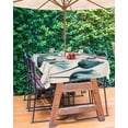 thumbnail image 3 of Boanket Outdoor Tablecloth with Umbrella Hole for Patio/Picnic/Party/Camping, Turquoise Flower Waterproof Table Cloth Rectangle Table Cover Washable, Retro Field Tulip Floral Boho Floral (52"x 70"), 3 of 7