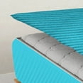 thumbnail image 6 of DNG Creations 6 Piece Zipper Sheet Set - Include (1 Elastic Fitted Sheet , 2 Base Sheet has Zipper, 1 Flat Sheet And 2 Pillowcase) 10 Inch Deep Pocket ( Stripe Turquoise-Blue - Olympic Queen ), 6 of 7