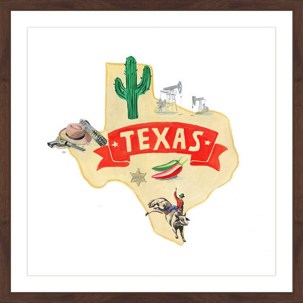 "Bold Red Texas" Framed Painting Print