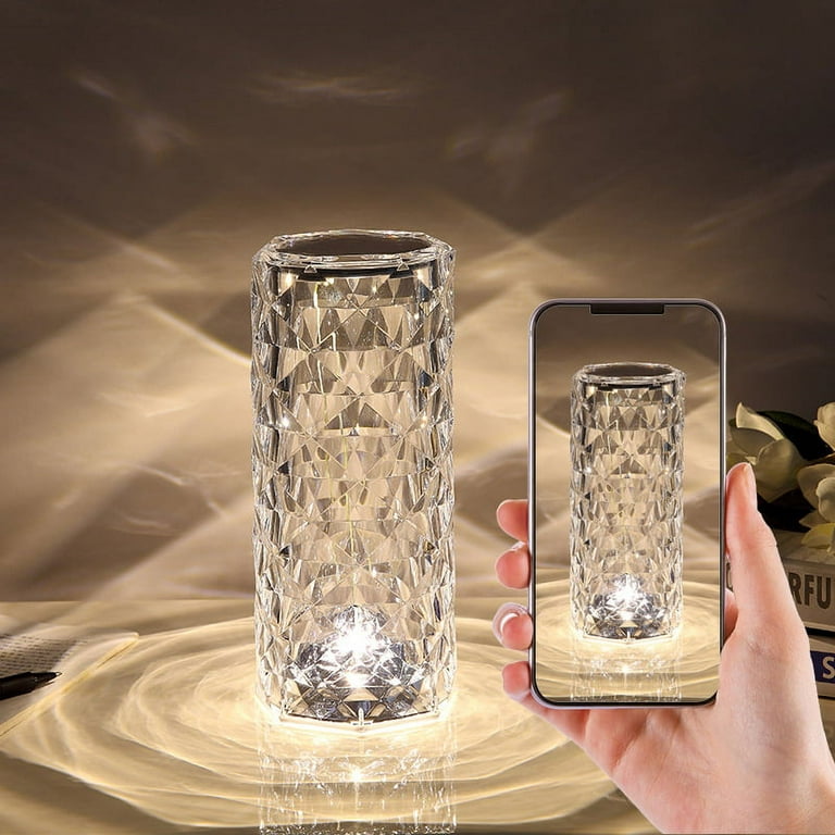 Nordic Crystal Lamp USB Table Lamps Bedroom Touch Dimming Atmosphere  Diamond Night Light Rose Projector Lamp Decor - CJdropshipping